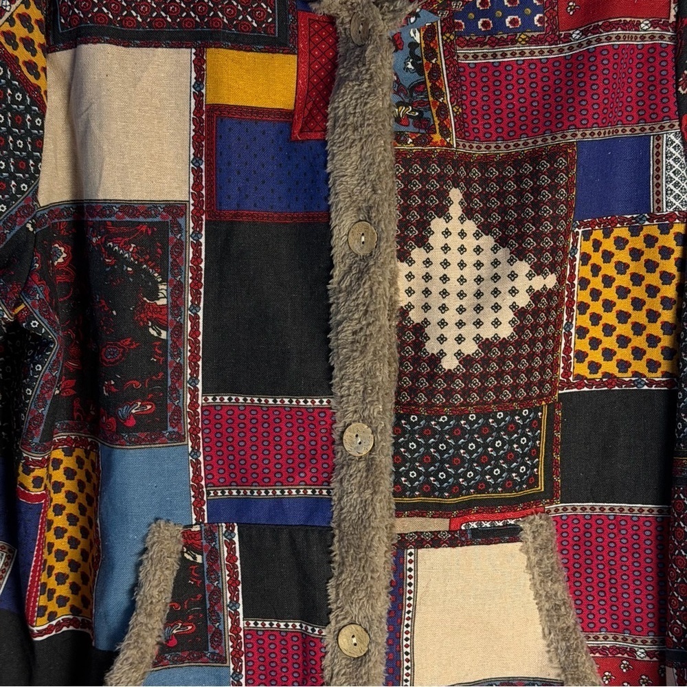 Patchwork Hooded Jacket - Multicolor - Picture 6 of 9